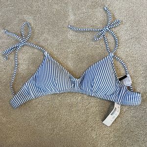 J Crew Seersucker bikini top NWT Size Small